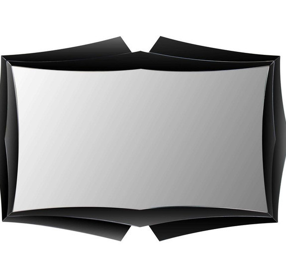Зеркало Vivienne отделка черный матовый лак, белое стекло FB.MR.VV.35