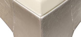 Подставка для цветов отделка перламутровый кремовый лак, сусальное серебро, покрытое лаком шампань FB.FS.VZ.52