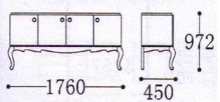 Буфет отделка перламутровый кремовый лак,серебряное напыление FB.SB.VZ.625