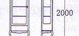 Витрина (левая) отделка перламутровый кремовый лак, серебряное напыление FB.DC.VZ.629