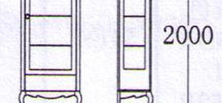 Витрина (правая) отделка перламутровый кремовый лак, сусальное серебро, покрытое лаком шампань FB.DC.VZ.49