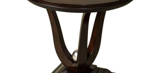 Журнальный стол отделка шпон махагона C, декор серебряное напыление FB.ST.MES.669