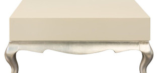 Журнальный стол, отделка перламутровый кремовый лак, серебряное напыление FB.ET.VZ.635