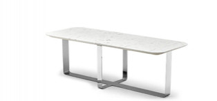 Журнальный столик Hamptons отделка мрамор Bianco carrаra, цвет металла полированная сталь FB.ET.HS.4