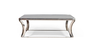Журнальный столик Hamptons отделка мрамор Laurent brown, цвет металла полированная сталь FB.ET.HS.26