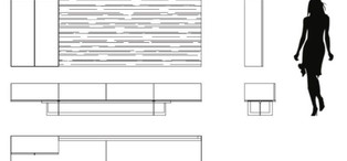 Модульная стенка Preston отделка матовый дуб с прожилками, глянцевый лак, цвет металла латунь FB.TV.PR.49