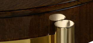 Приставной столик Claire отделка глянцевый эвкалипт Crystal, цвет металла золото FB.ST.CR.4