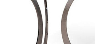 Приставной столик Hamptons отделка мрамор Laurent brown, цвет металла полированная сталь FB.ST.HS.29