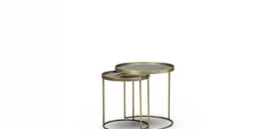 Приставной столик Lauren (2 шт) отделка бронзированное стекло, ножки металл FB.ST.LN.5