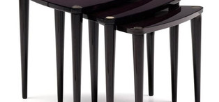 Приставной столик Lloyd (3 шт) отделка черный глянцевый ясень, цвет металла латунь FB.ST.LD.12