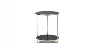 Приставной столик Lloyd отделка черное стекло, цвет металла латунь FB.ST.LD.9