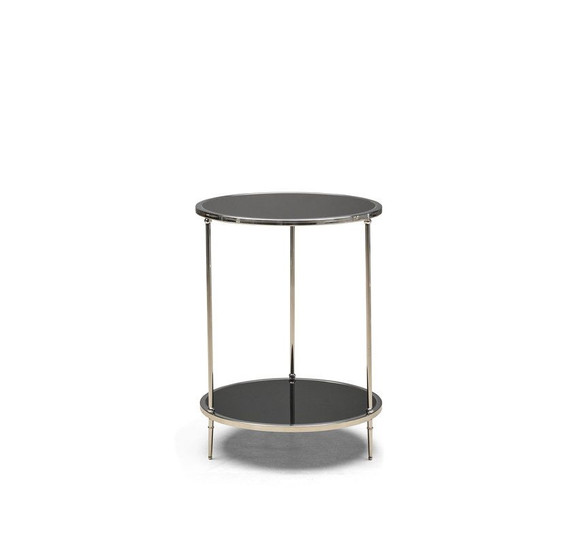 Приставной столик Lloyd отделка черное стекло, цвет металла полированная сталь FB.ST.LD.10