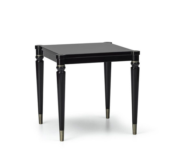 Приставной столик Lloyd отделка черный глянцевый ясень, цвет металла латунь FB.ST.LD.13