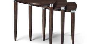 Приставной столик Madison (3 шт) отделка глянцевый орех, цвет металла хром FB.ST.MS.10