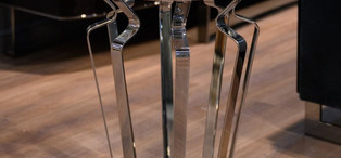 Приставной столик Vivienne отделка глянцевый орех Crystal, цвет металла полированная сталь FB.ST.VV.17