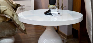 Приставной столик отделка белый блестящий лак FB.ST.PL.75