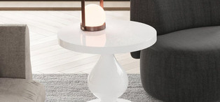 Приставной столик отделка белый блестящий лак FB.ST.PL.75