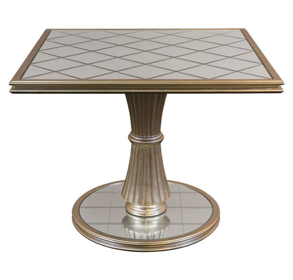 Приставной столик отделка сусальное серебро, покрытое лаком шампань, зеркало FB.ST.FL.100