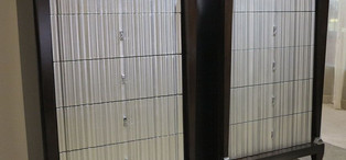 Комод высокий отделка шпон вишни C, серебряное напыление FB.CHD.MES.688