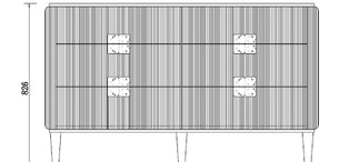 Комод с 6 ящиками отделка белый глянцевый лак, ручки хром FB.CHD.RIM.734