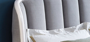 Кровать с решеткой отделка сверкающий жемчужный лак A, ткань Jeanie-93 FB.BD.RM.163
