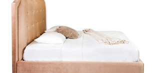 Кровать с решеткой отделка ткань Velour 220-11, ножки бежевый лак FB.BD.SLN.686