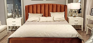 Кровать с решеткой отделка ткань Velour 220-39 FB.BD.SLN.706