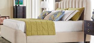 Кровать с решеткой отделка шпон вишни, ткань Jeanie-02 FB.BD.MD.7