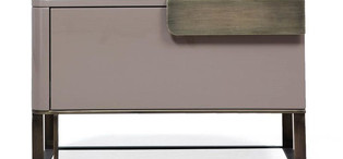 Прикроватная тумбочка Lauren (правая) отделка матовый лак 2014 Mink, цвет металла латунь FB.BST.LN.41