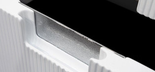 Прикроватная тумбочка отделка белый глянцевый лак, ручки хром FB.BST.RIM.730