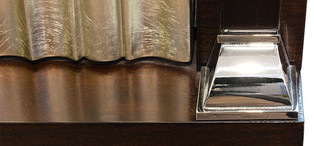 Прикроватная тумбочка отделка шпон вишни C, серебряное напыление FB.BST.MES.676