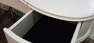 Туалетный столик отделка белый матовый лак, серебряное напыление FB.LDT.RIM.691