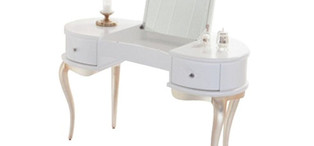 Туалетный столик отделка белый матовый лак, сусальное серебро, покрытое лаком шампань FB.LDT.RIM.15