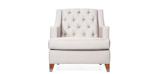 Кресло Hamptons отделка ткань кат 1, матовый орех, цвет металла полированная сталь FB.ACH.HS.44