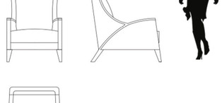 Кресло Hamptons отделка ткань кат 1, черный глянцевый лак FB.ACH.HS.3