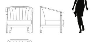Кресло Preston отделка ткань кат 1, глянцевый орех, цвет металла латунь FB.ACH.PR.10