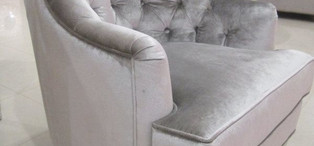 Кресло отделка серебряное напыление, ткань серебристо-серый велюр FB.ACH.MES.675