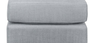 Пуф отделка шпон махагона С, ткань серо-голубая рогожка FB.ST.MES.345
