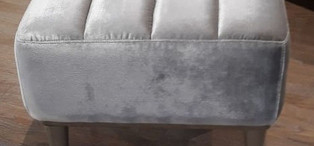 Пуфик отделка серебро A-L, ткань серебристо серый велюр FB.ST.RIM.239
