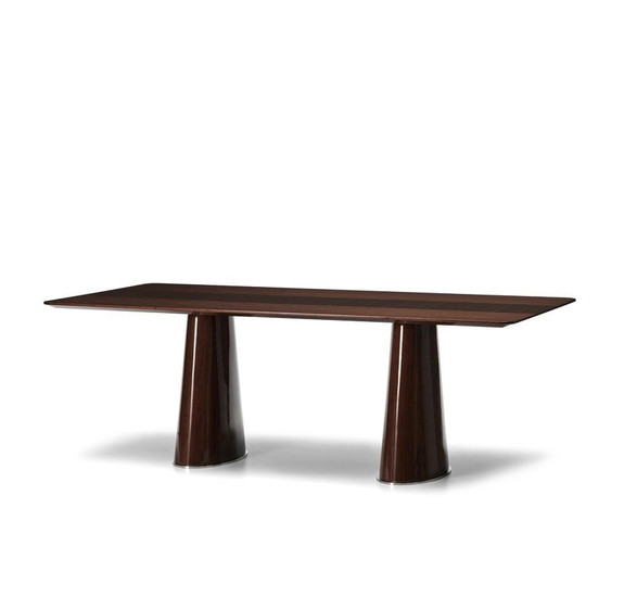 Обеденный стол Hamptons отделка глянцевый орех, цвет металла полированная сталь FB.DT.HS.8