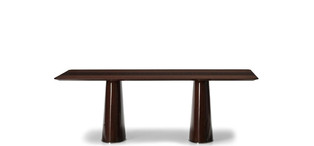 Обеденный стол Hamptons отделка глянцевый орех, цвет металла полированная сталь FB.DT.HS.8