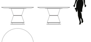 Обеденный стол Preston отделка глянцевый орех, цвет металла латунь FB.DT.PR.17