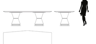 Обеденный стол Preston отделка глянцевый орех, цвет металла латунь FB.DT.PR.15