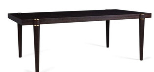 Обеденный стол Preston отделка дуб с прожилками Wenge, цвет металла латунь FB.DT.PR.35