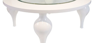 Обеденный стол отделка белый блестящий лак FB.DT.PL.42