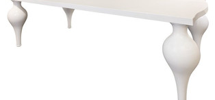 Обеденный стол отделка белый блестящий лак FB.DT.PL.58
