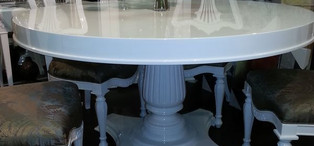Обеденный стол раздвижной отделка белый блестящий лак FB.DT.RIM.85